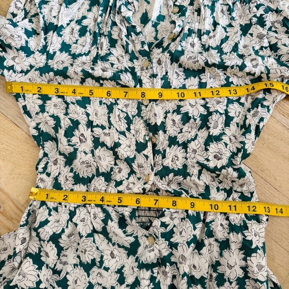 Rebecca Taylor Serene Green Floral Wide Leg Silk Blend Jumpsuit NWT - Picture 5 of 7